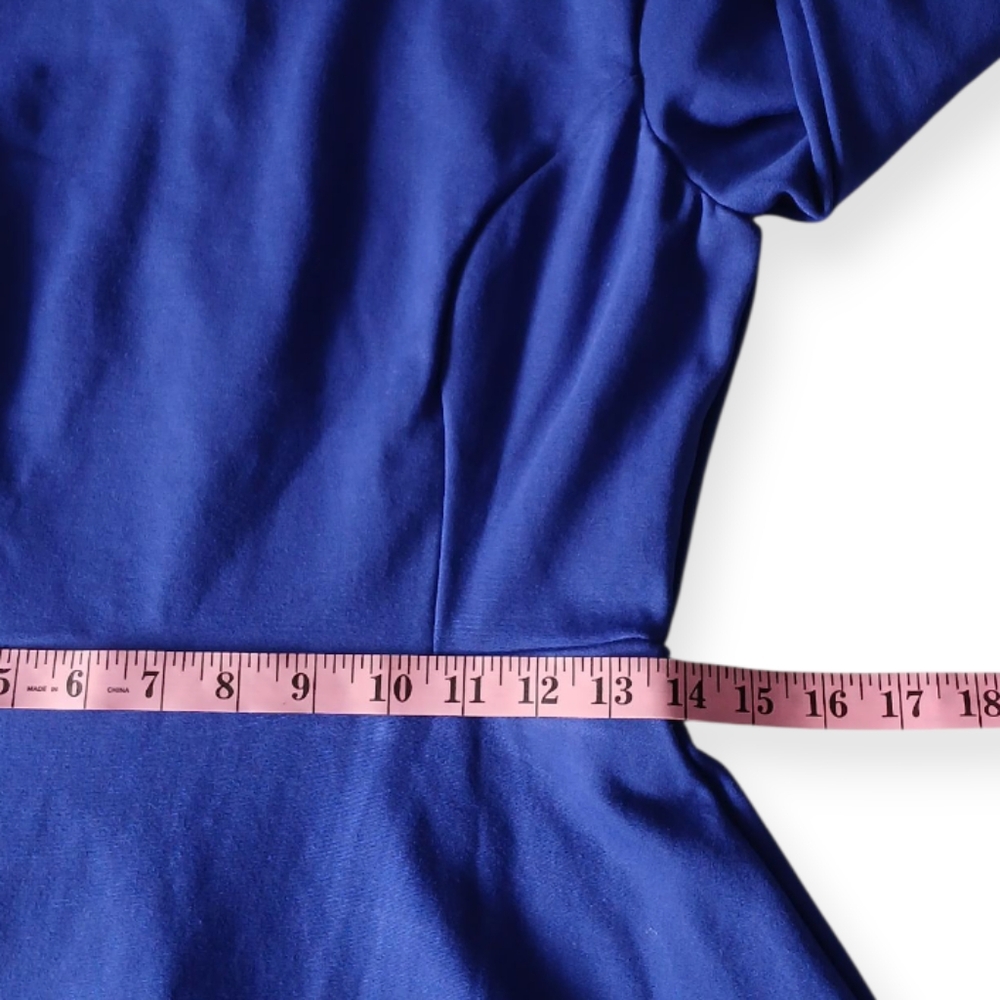 LULUS FOREVER CHIC ROYAL BLUE LONG SLEEVE DRESS. SIZE M - Picture 7 of 16